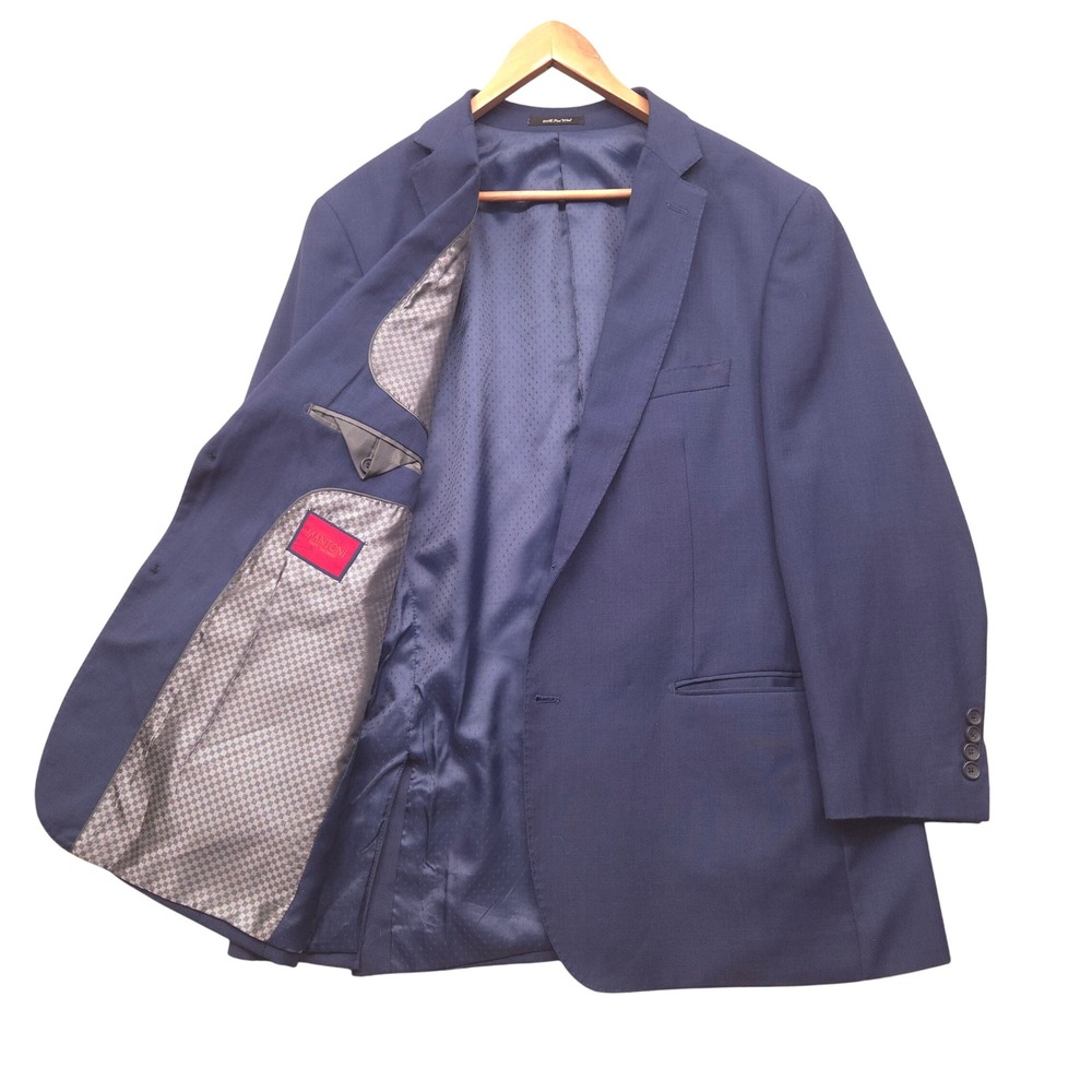 MANTONI Mens 46R Super‎ Fine 100% Wool Navy Blue Blazer Jacket Sport Coat